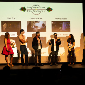 Film showcase directors commentary on stage